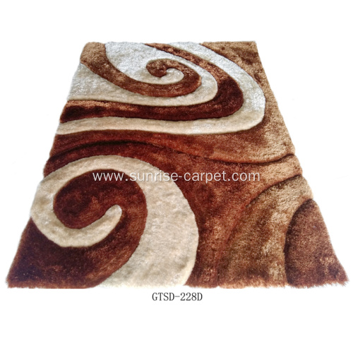 Elastic and Silk 3D design Shaggy Rug